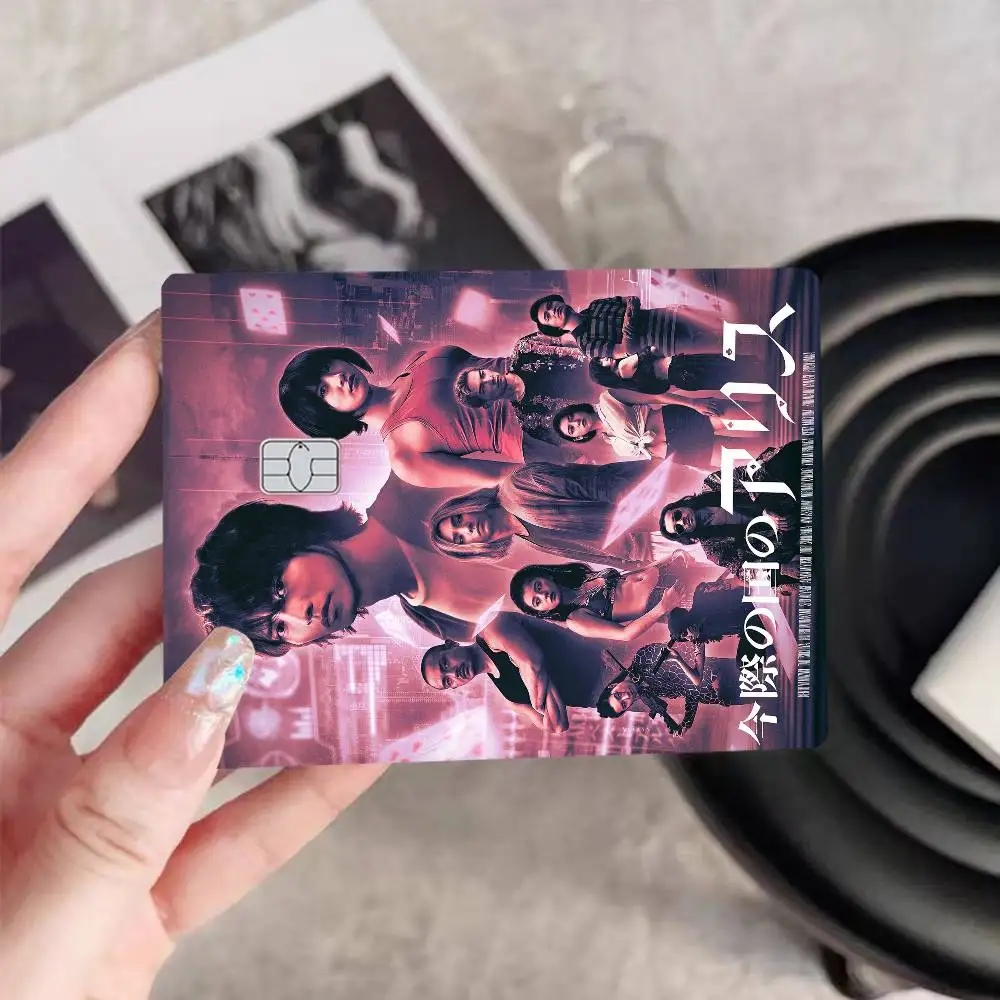 حار الإثارة التلفزيون أليس في بوردرلاند أنيمي الغطاء الأمامي لاصق غشائي الجلد لبطاقة الخصم الائتمان رقاقة صغيرة كبيرة #6