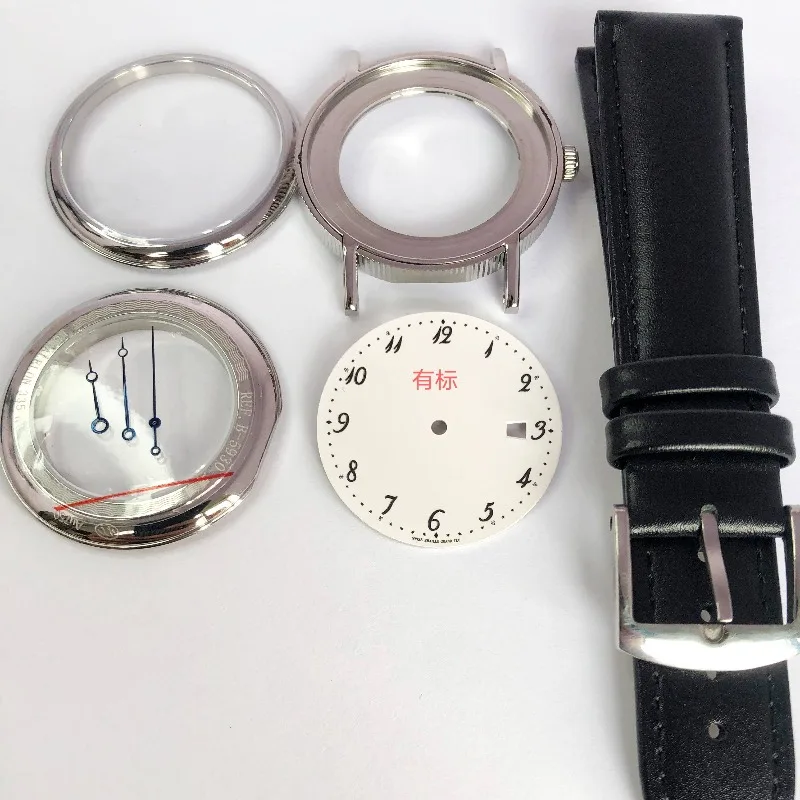 Watch accessories, full set of cases, suitable for 9015 movement case, sapphire mirror stainless steel case, diameter 38mm
