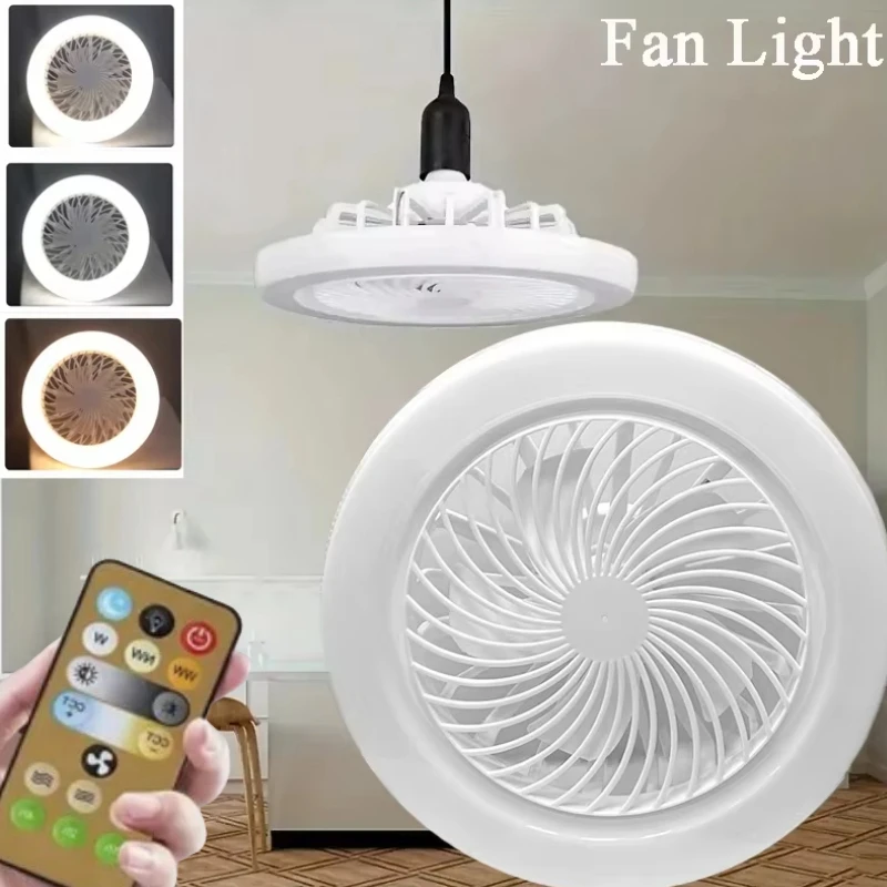 

3-in-1 LED Ceiling Fan Lamp with Remote Control 3 Colors E27 Lamp Holder AC 85V-265V 3 Speeds For Bedroom Living Room Lighting