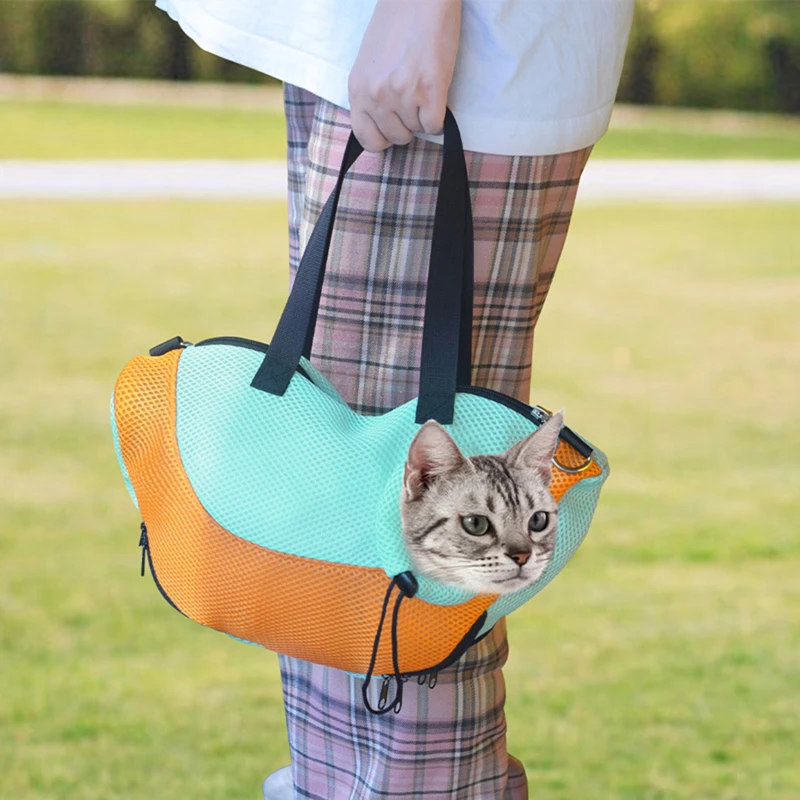 Portable Pet Bathing Bag Travel Cat Bag Shoulder Mesh Breathable Tote Pet Bag Adjustable Dogs AntiScratch Bite Clean Massage Bag