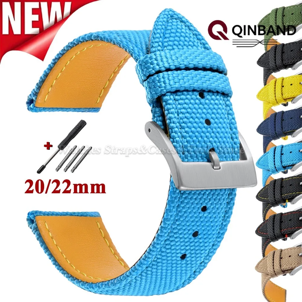 Premium Segeltuch-Uhrenarmband 20mm 22mm Nylon-Uhrenband für Seiko für Omega für Herren Damen Sport-Armband Zubehör