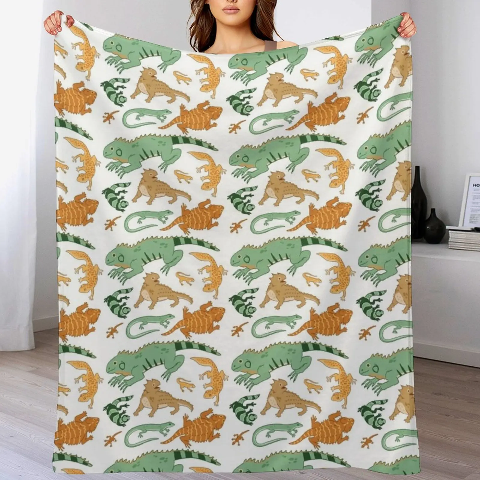 

lizards Throw Blanket Cute Tourist Decoratives Soft Plush Plaid Blankets