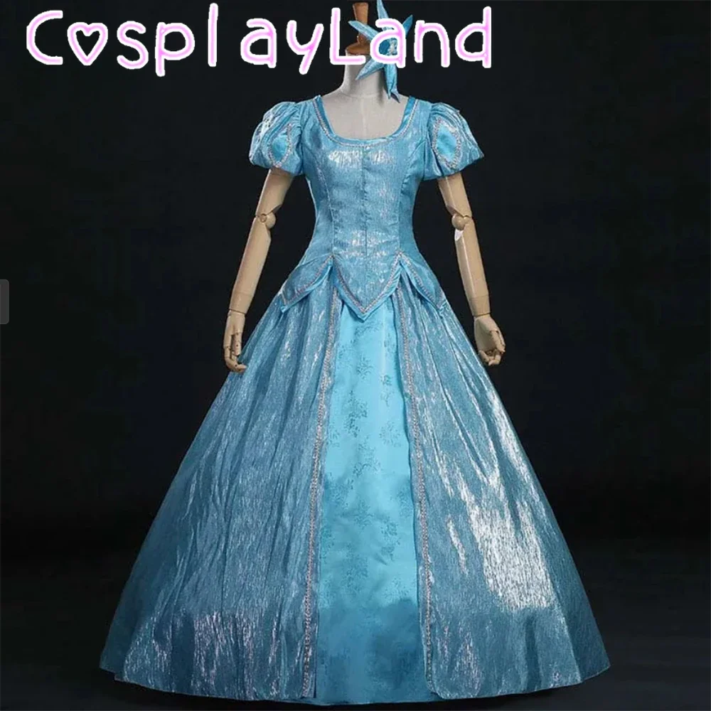 

Princess Ariel Cosplay Costume Blue Dress Custom Made Fancy Women Suit Mermaid Halloween Christmas Birthday Party Dress