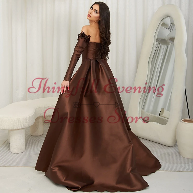 Thinyfull Sexy Mermaid Prom Evening Dresses Long Sleeve Saudi Arabia Appliques Party Dress Formal Cocktail Prom Gowns Customized