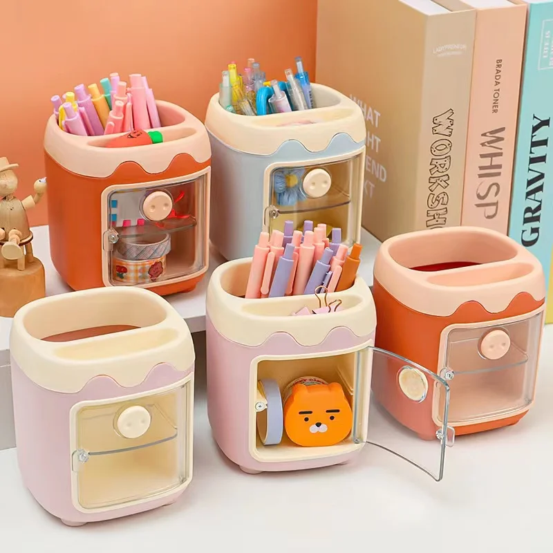 Piggy Drawer Pen Holder Girl Heart Student Multifunctional Storage Office Stationery Rreative  Cartoon Multi Grid Cute