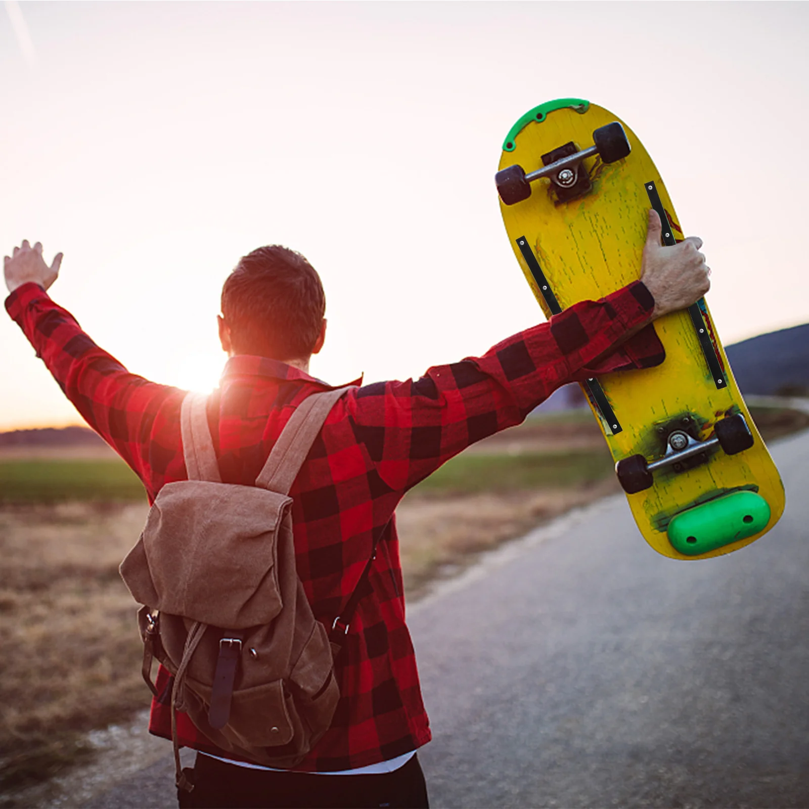 2 قطعة لوح التزلج المضادة للتصادم القضبان المهنية Longboard استبدال البلاستيك الضلع العظام مقاومة للاهتراء أجزاء لوح التزلج ل #5