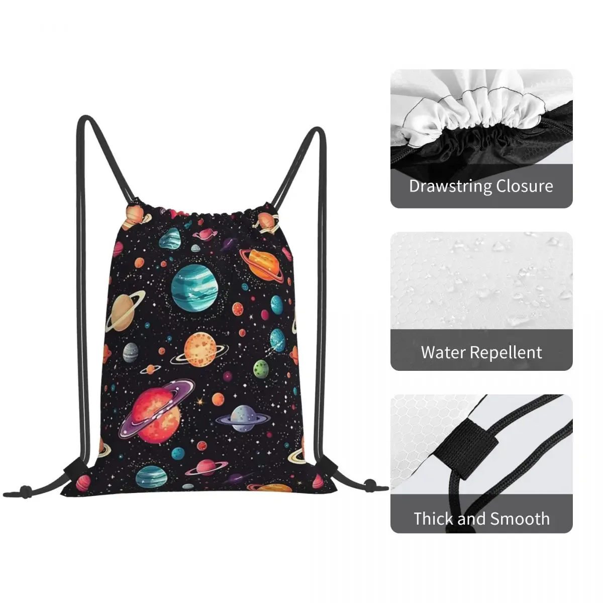 Solar System Space Planets Universe Backpacks Multi-function Drawstring Bags Sports Bag Book Bags for Man Woman School