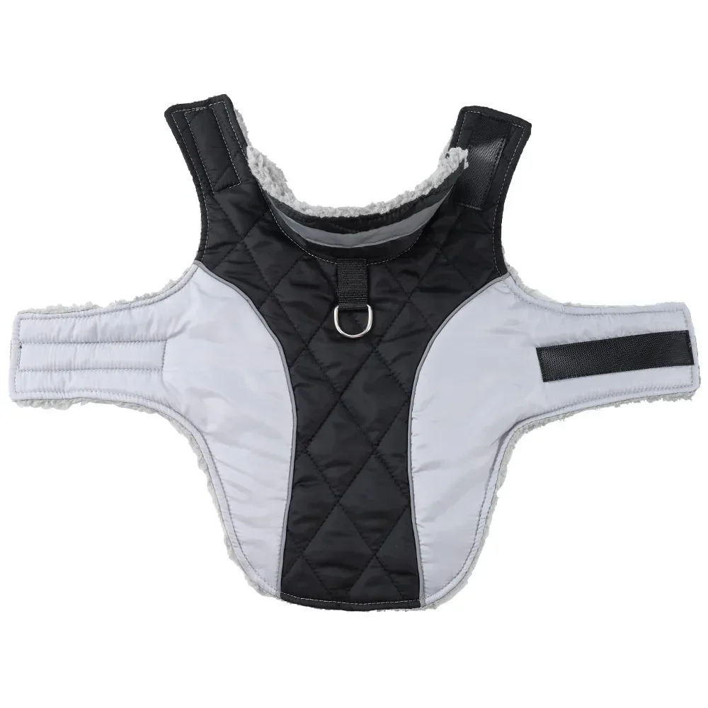 Reflektierende Haustierkleidung für kleine große Hunde, warm, verdickt, Fleece, Hundeweste, Mantel für den Winter, karierter Welpenparka mit D-Ring, Labrador – Detail 12