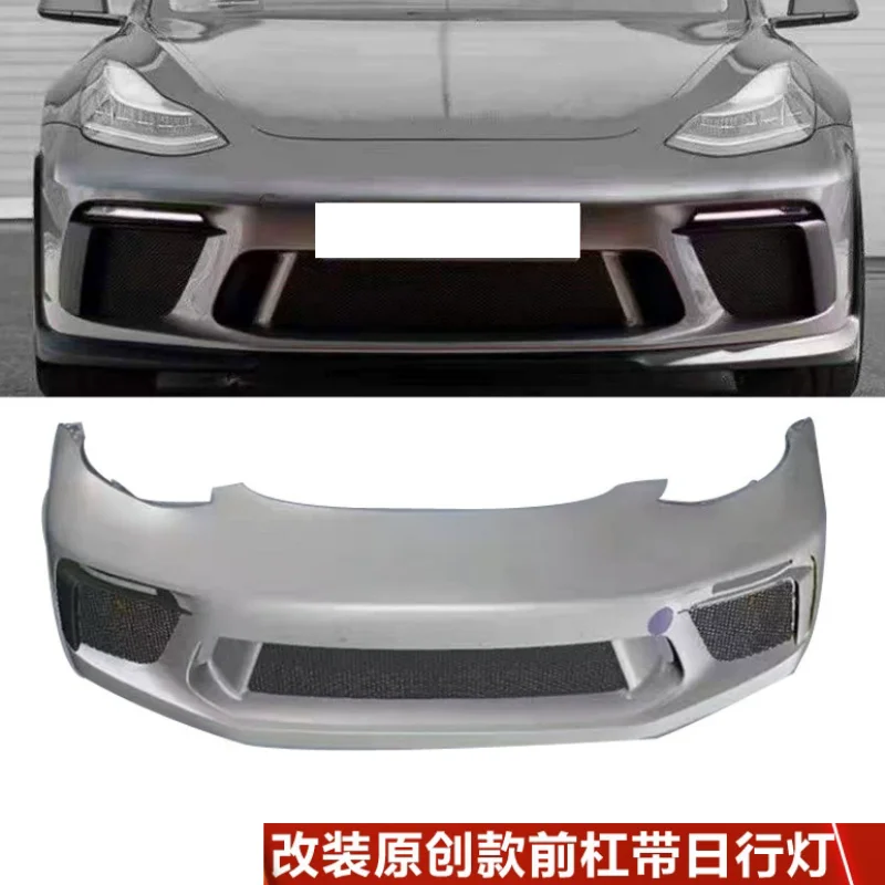 

Car Front Bumper surround for Tesla Model 3 modified new style front bumper Body kit Daytime running light grill