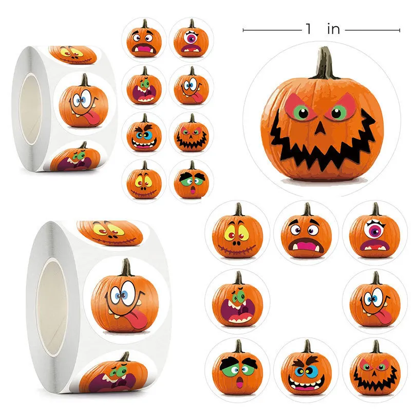 500pcs Cute Halloween Stickers Kawaii Cartoon Ghost Pumpkin Bat Sticker Set DIY Scrapbook Crafts