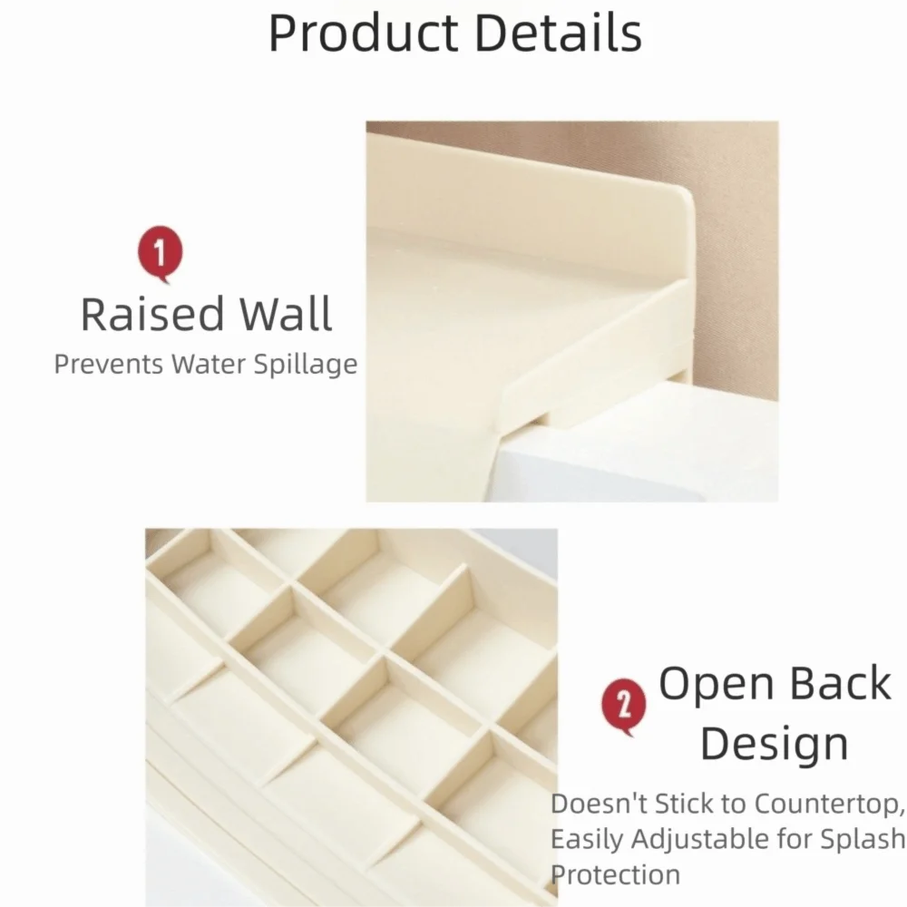 

Non-Slip Suction Cups Sink Splash Guard Wide Coverage Optimized Height Water Stopper Flexible Silicone Splash Guard Pad