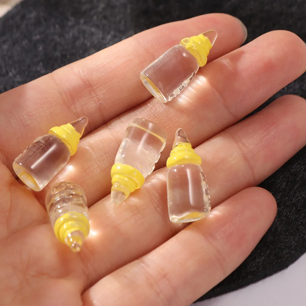 5pcs Baby Bottle Model Simulation Mini Milk Bottle DIY Toy Colorful DIY Mini Pacifier Bottle Cute Resin