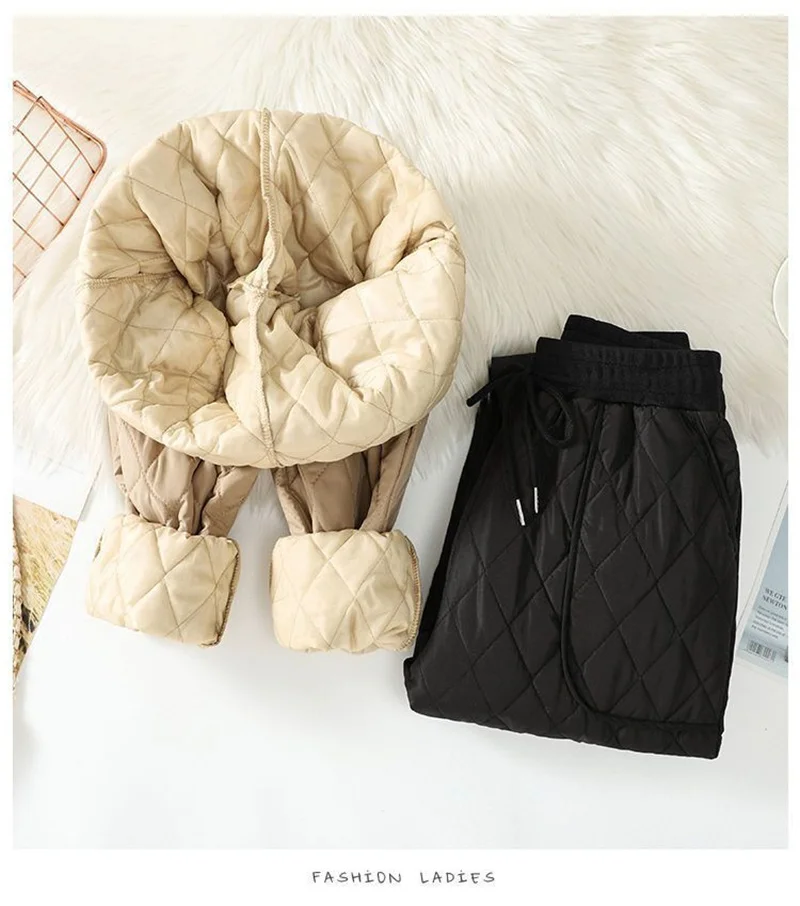 Kids Warm Down Cotton Pants Winter Autumn Girls Boys Thick Warm Trousers Casual Teen Windproof And Coldproof Drawstring Pants