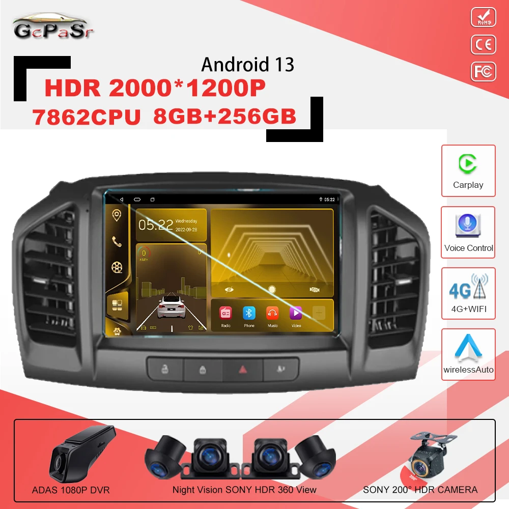 

Android13 7862CPU For Buick Regal 2009-2013 For Opel Insignia 2008-2012 Car Auto Radio Multimedia Player BT Navigation Video 4G