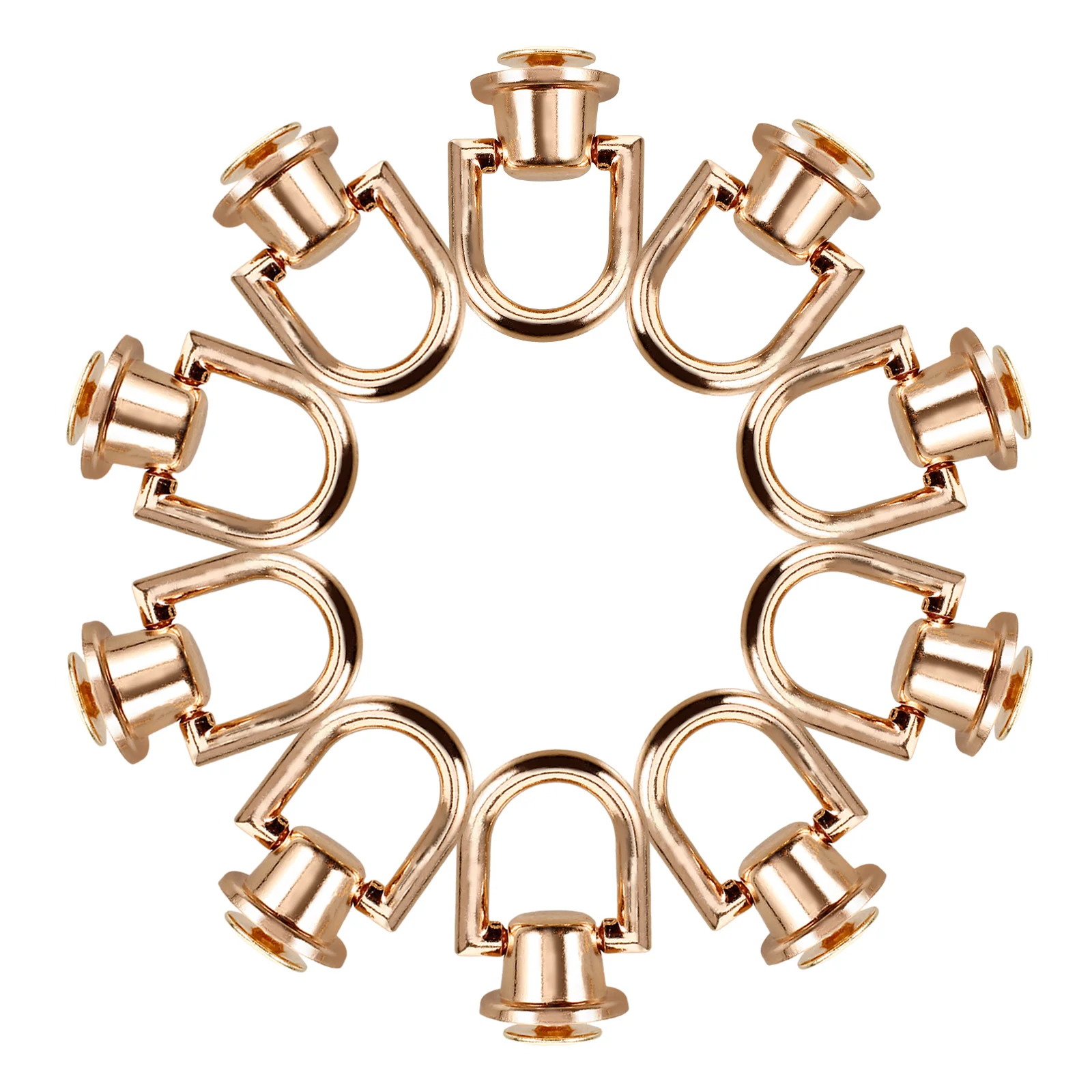 

10pcs Copper Rivet D Ring 360 Degree Rotatable Purse Hardware Handbags Backpacks Fabric DIY Studs Accessories