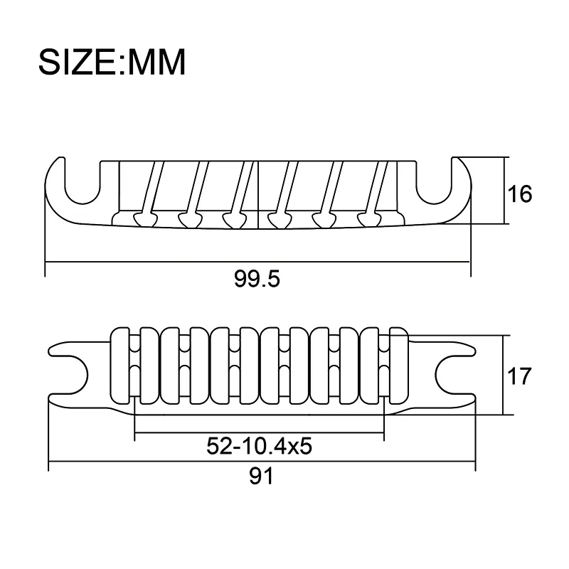 Bridge & Tailpiece for LP Style Guitar String Space 52MM-10.4x5 Top Hanging String Individual Saddle Black/Gold/Chrome