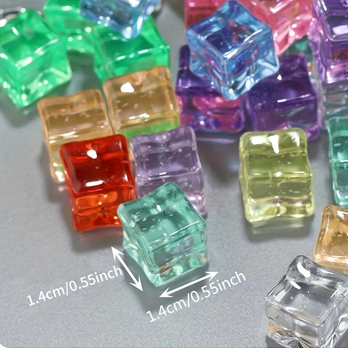 24 Glow-in-the-Dark Resin Ice Cubes,Suitable for Outdoor Courtyard/ Party Decorations, Durable, Safe, and Non-toxic Resin Blocks