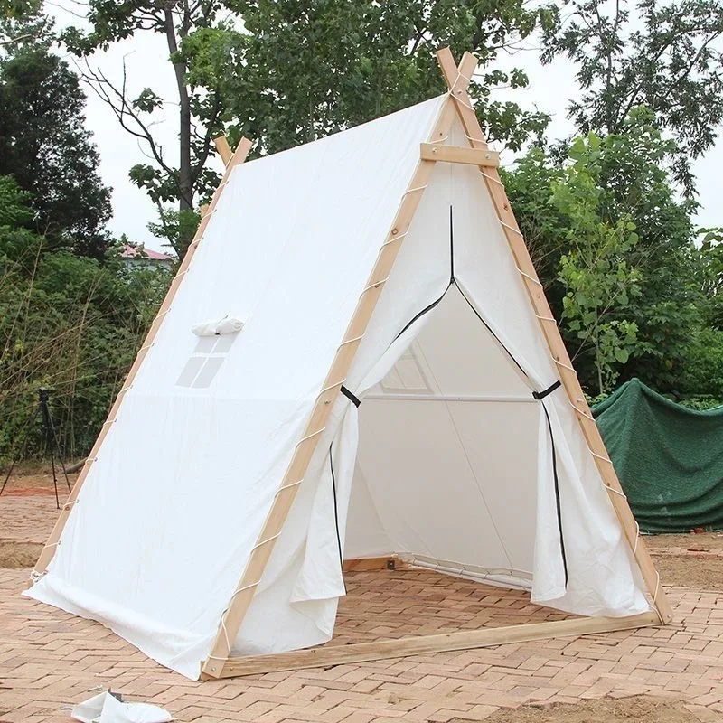 Outdoor Barbecue Triangle Tent Roof Gauze Oxford Cloth Tent Triangle Pyramid Cabin Starry Sky Camping Tent