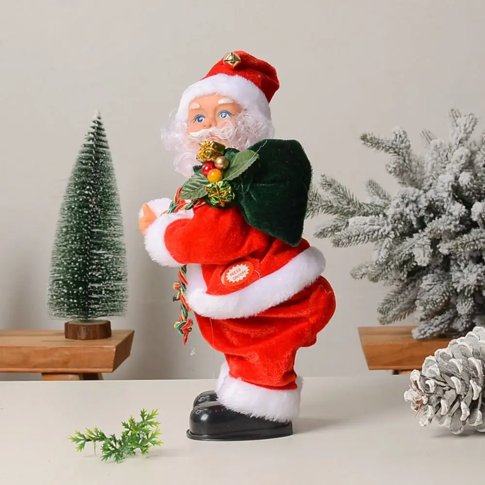 Electric Santa Claus Climbing Ladder Chimney Climb Rop Climbing Santa Claus Double Ladder Christmas Decoration Santa New Year