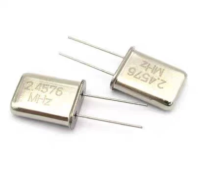 50pcs/ HC-49U in-line passive quartz crystal oscillator 2.4576MHZ 2.4576M 2-pin crystal resonator