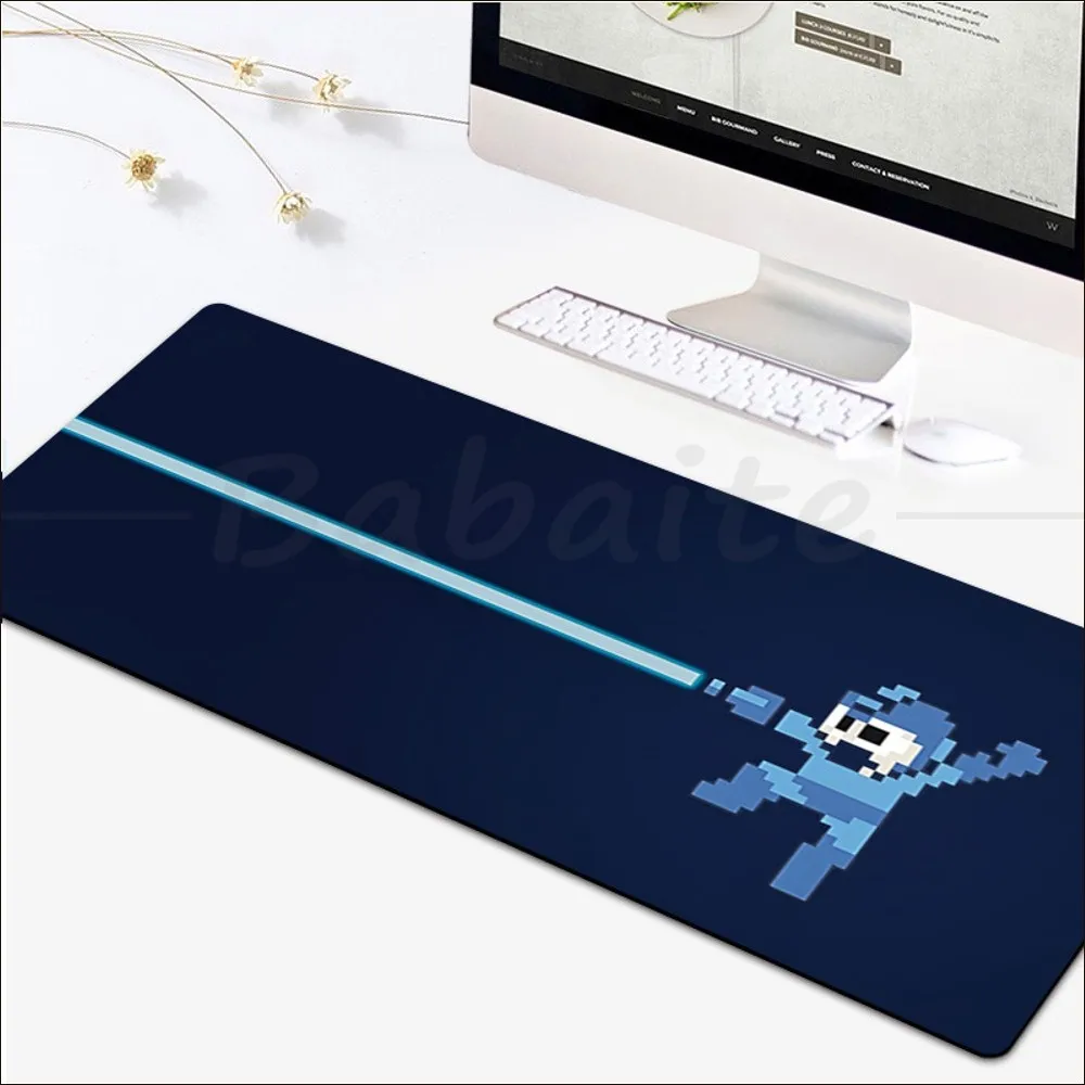 Megaman Anime  Mousepad girl pad Keyboards Mat Rubber Gaming mousepad Desk Mat Size for large Edge Locking Game Keyboard Pad