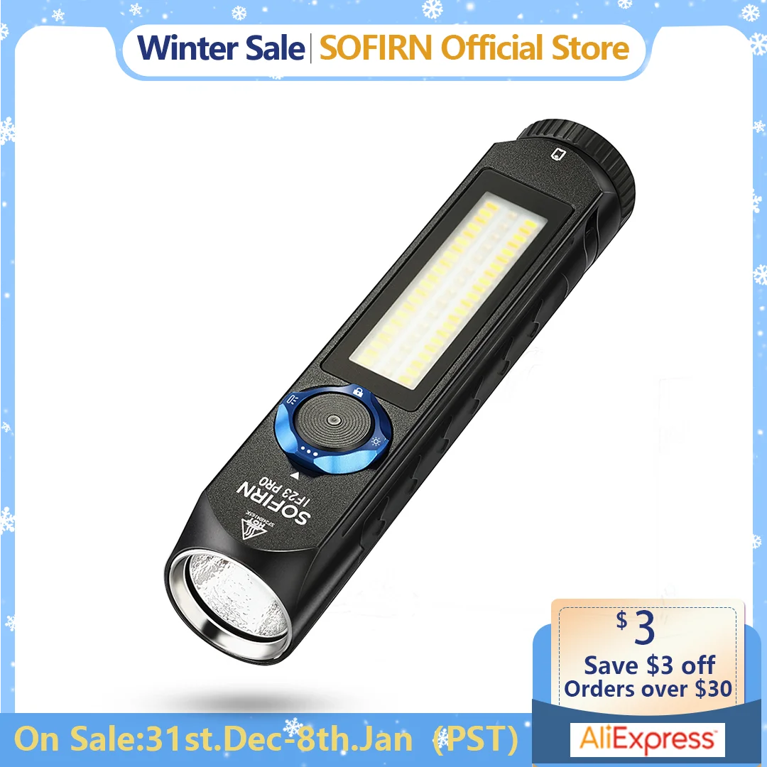 Sofirn IF23 PRO RGB Light 5000lm XHP70B Powerful LED Flashlight 21700 5V 3A USB C Rechargeable Torch with Magnetic