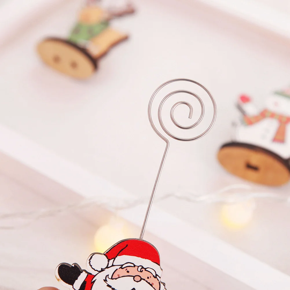 

Christmas Photo Clip with Snowman Pattern Flat Base Message Folder for Home Office Desk Xmas Party Note Clip Christmas