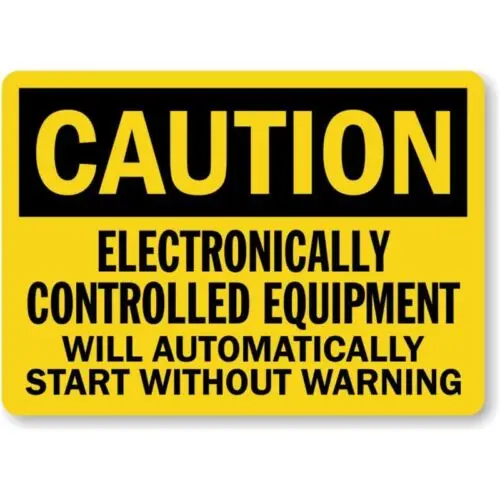 Automatic Equipment Caution Aluminum Weatherproof Sign p984-Aluminum