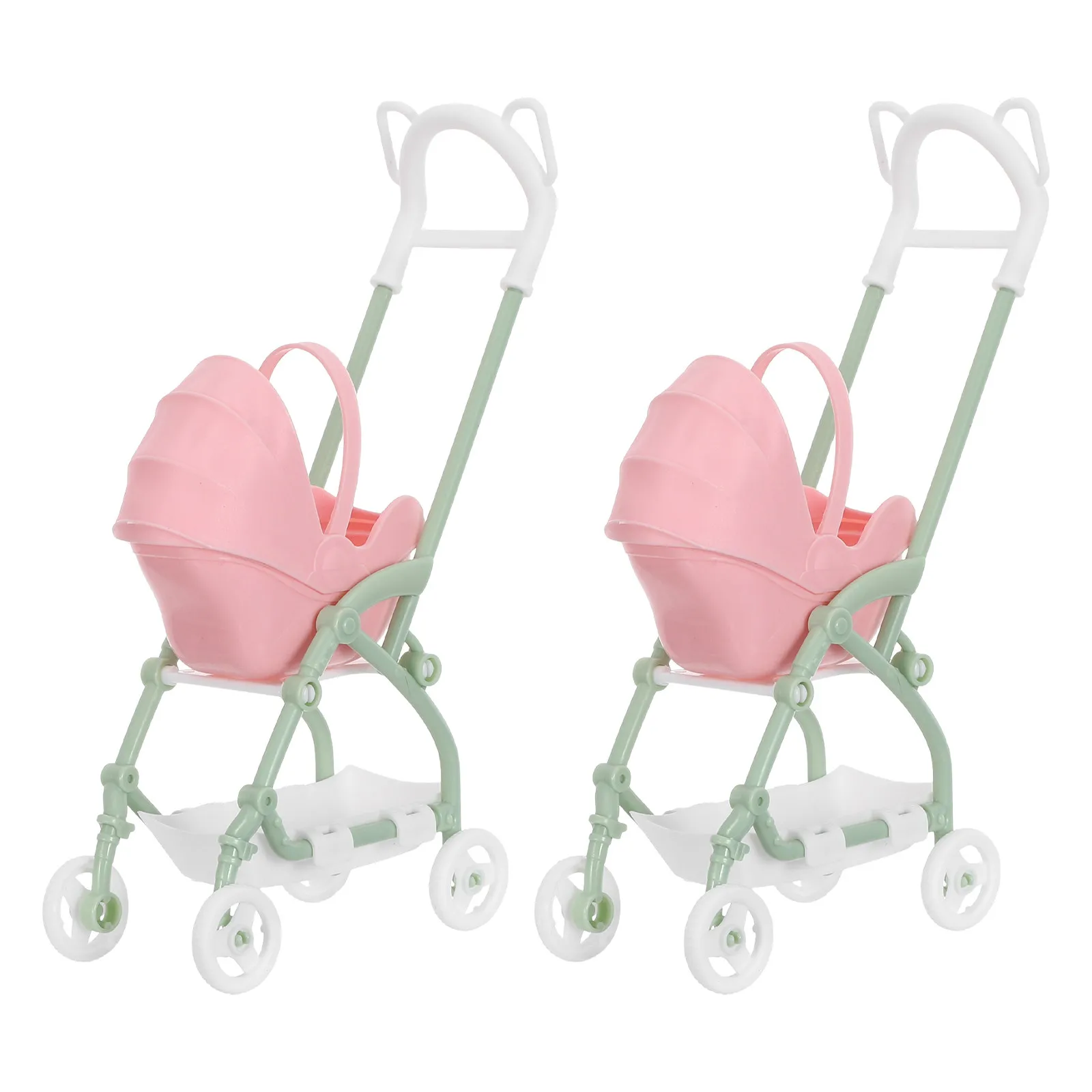2-unidades-de-carrinho-de-brinquedo-para-criancas-miniatura-carrinho-de-bebe-de-brinquedo-leve-portatil-simulador-realista-de-carrinho-de-bebe-carrinho-de-passeio-cor-rosa