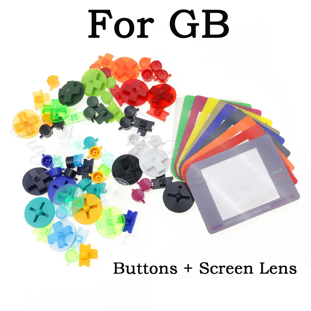 1Set Replacement A B Key D-pad Buttons for GB Keypads & Display Screen Plastic Lens Cover for GB DMG DIY Accessories