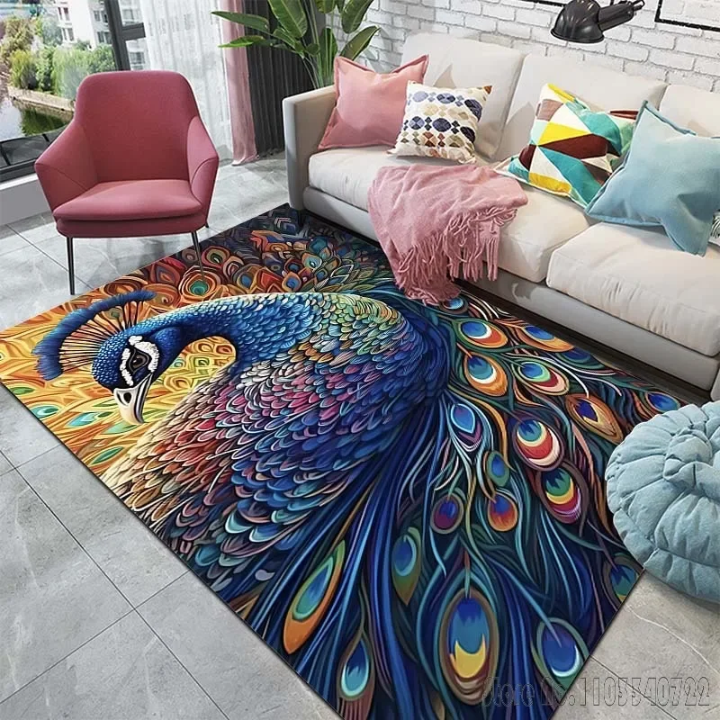 Pfau Kunst Muster Teppich für Schlafzimmer Boden Matte Dekor Wohnzimmer Teppich Badezimmer Anti-rutsch Teppiche Garderobe Bereich Teppich hause