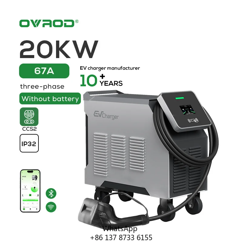 Ovrod New Product Portable Movable Ccs2 20kw Dc Fast Home Ev Charging Stations Mobile Ev Charger For Mercedes Benz