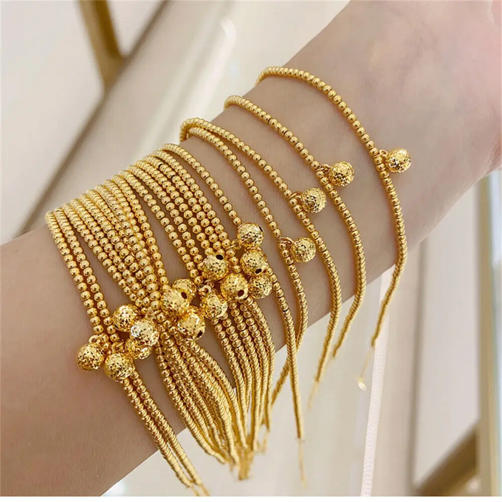 

Реальный Au750 чистый браслет из 18-каратного Φ круглые бусины звеньевой Браслет 6,5-дюймов