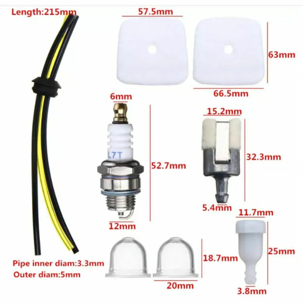 String Trimmer Parts Service Set 90097 9066 Brushcutter Candle Filter Hose Primer Pump 130310-04560 14460 1840