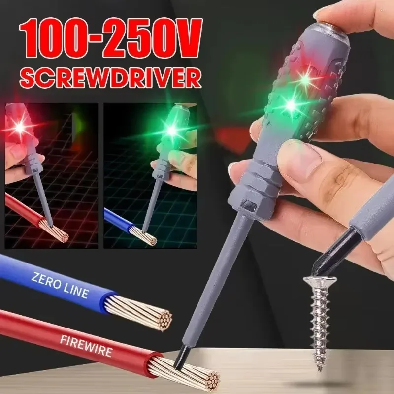 100-250V Word/cross Screwdrivers Neon Bulb Indicator Meter Electric Pen Insulated Electrician Highlight Pocket Tester Pen Tools