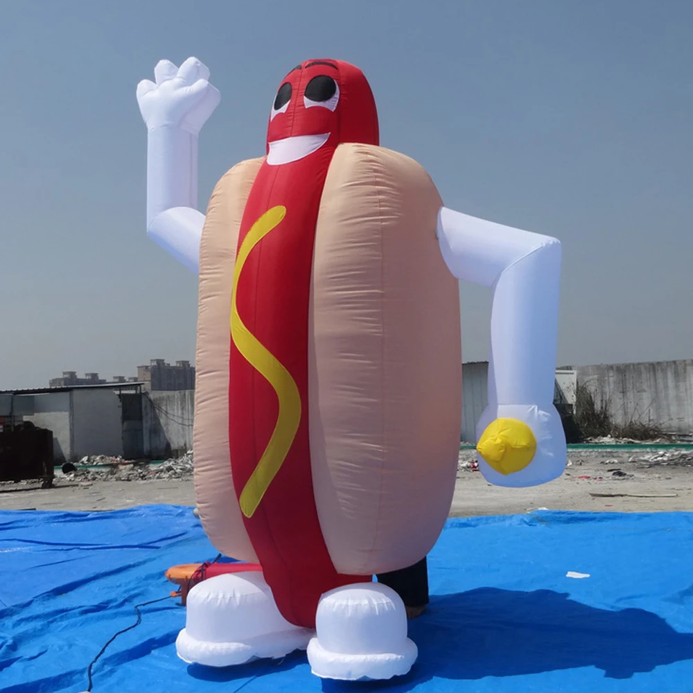 wholesale Cute Advertising Inflatable Hot Dog Cartoon,Giant Inflatable Sausage Balloon For Promotion