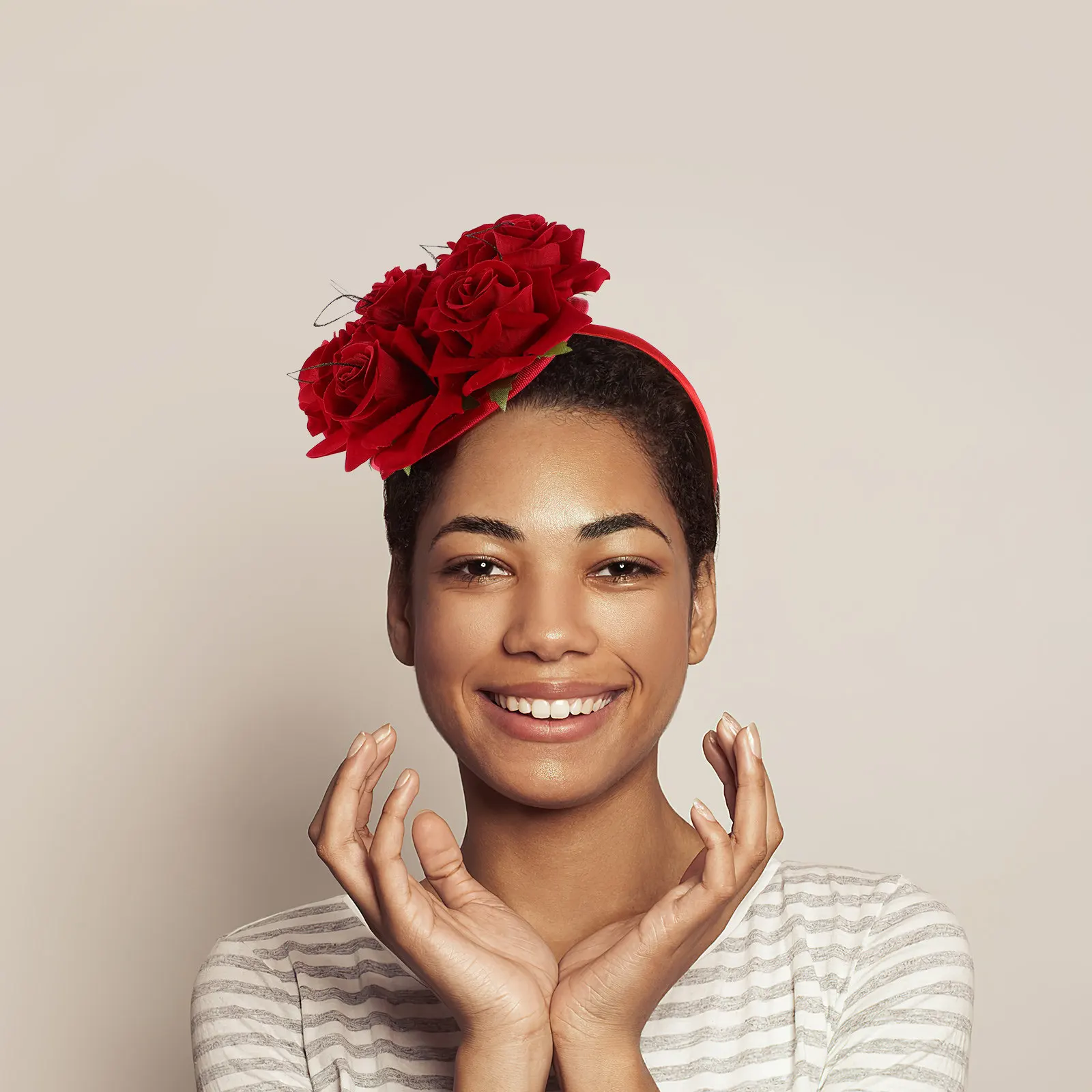 

Elegant Rose Designed Hair Hoop Headband for Women Fashionable Eye Catching Party Carnival Festival Photo Prop Cosplay