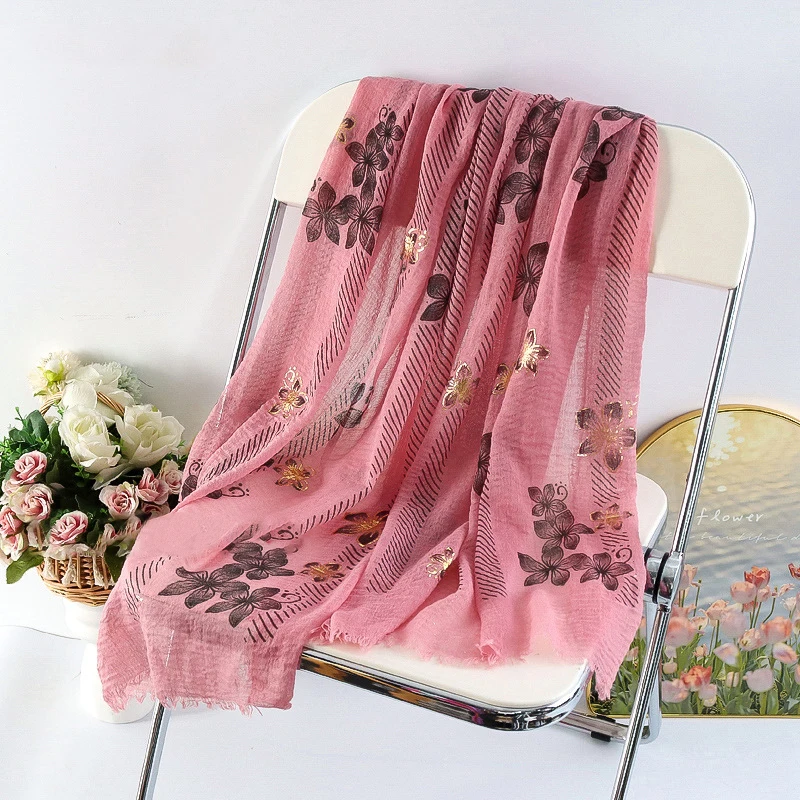 Fashionable Design Embroidered FlowerPattern Women's Scarf shawl Elegant And Breathable Daily versatile Accessory