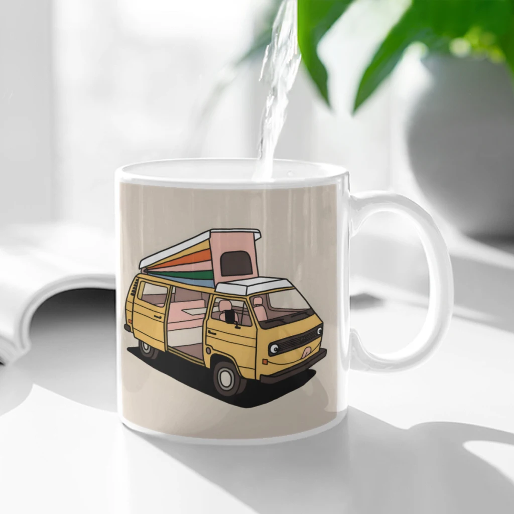 Smiley VW Westfalia Vanagon Ceramic Cup Coffee Oatmeal Breakfast Cup Creative Personality Mug