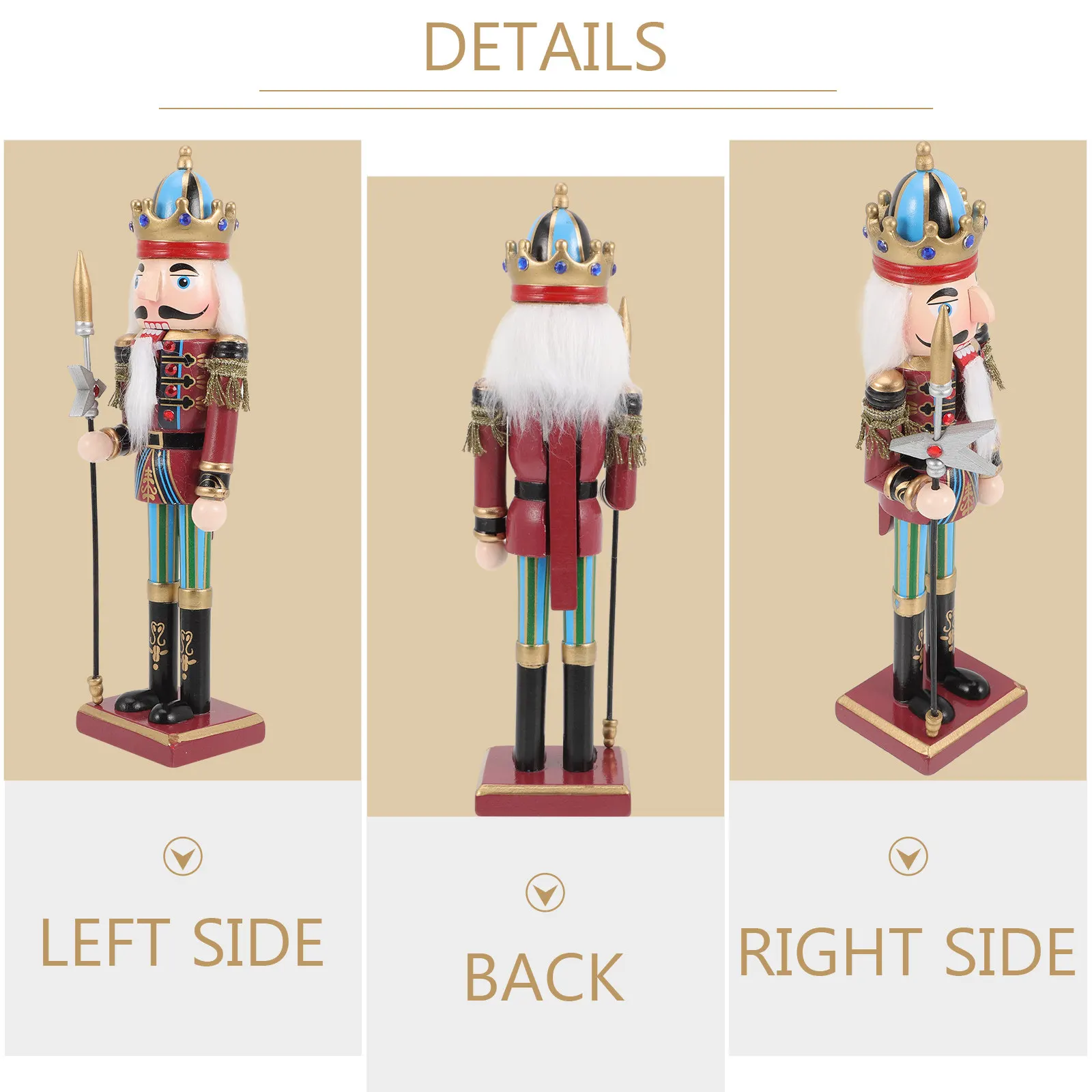 Christmas Nutcracker Decor Wooden Nutcracker Craft Sturdy Holiday Decoration for Living Room Bedroom Festival Table Centerpiece