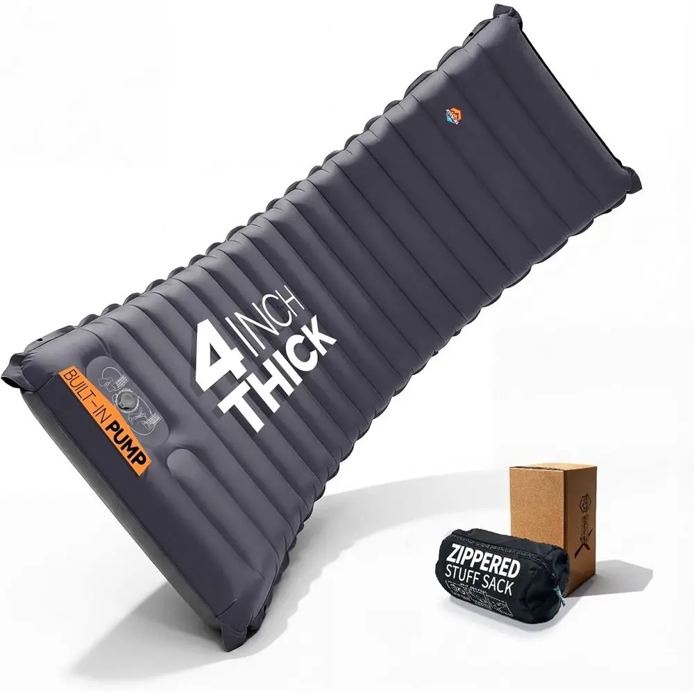 

Надувной матрас для кемпинга, толщина 4 дюйма, полная воздушная поддержка, без проседания и для сна на боку, для кемпинга и походов, со встроенным насосом
