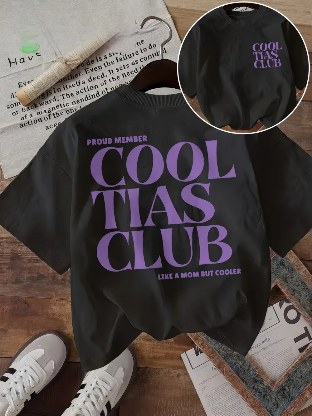 Cool Tias Club Graphic T Shirt Women Proud Member Like A Mom But Cooler Print Tee Summer Casual Retro Aesthetic Harajuku  Top