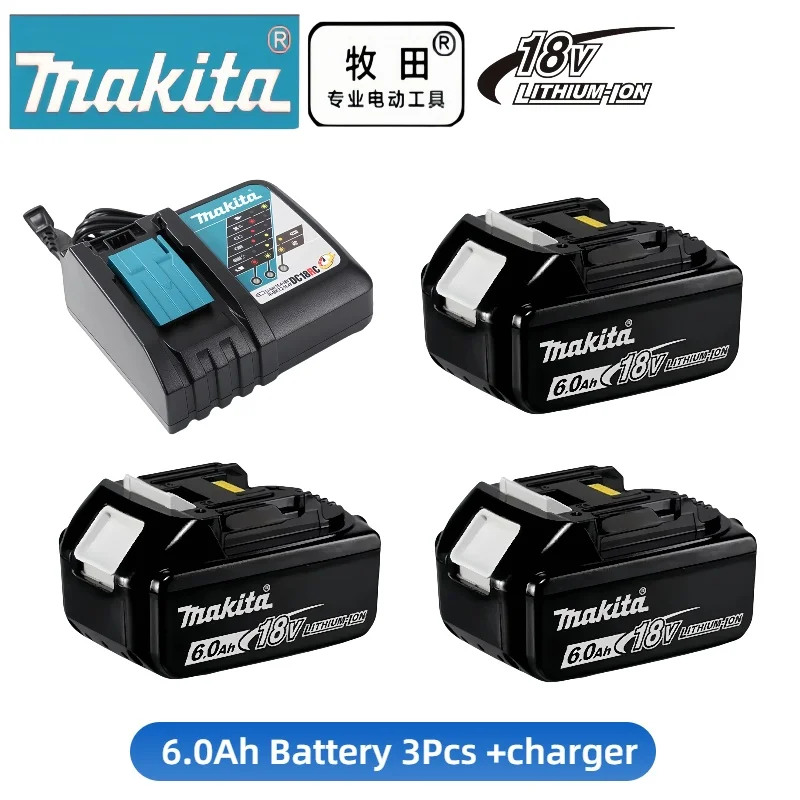 

18V 6.0Ah Original Makita battery 6000mAh Rechargeable Battery for Makita 18V power tool DDF487 DTD173 DTW700 DGA404 Replacement