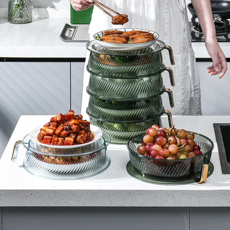 New Insulated Vegetable Cover Dustproof Fruit Platter Rack Stackable Kitchen Tool Space Save Anti Odor Refrigerator Storage Box