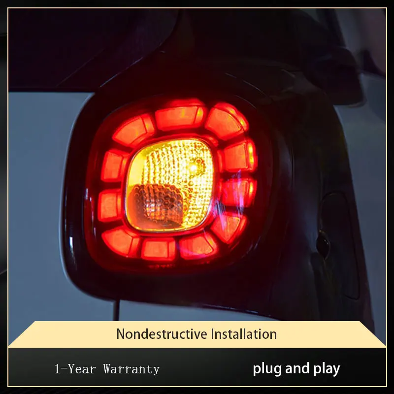 Tail Lights For Benz SMART 2015-2019 W453 LED DRL Assembly Upgrade Circle Design Projector Lens DRL Bi Xenon Lamp Accessories