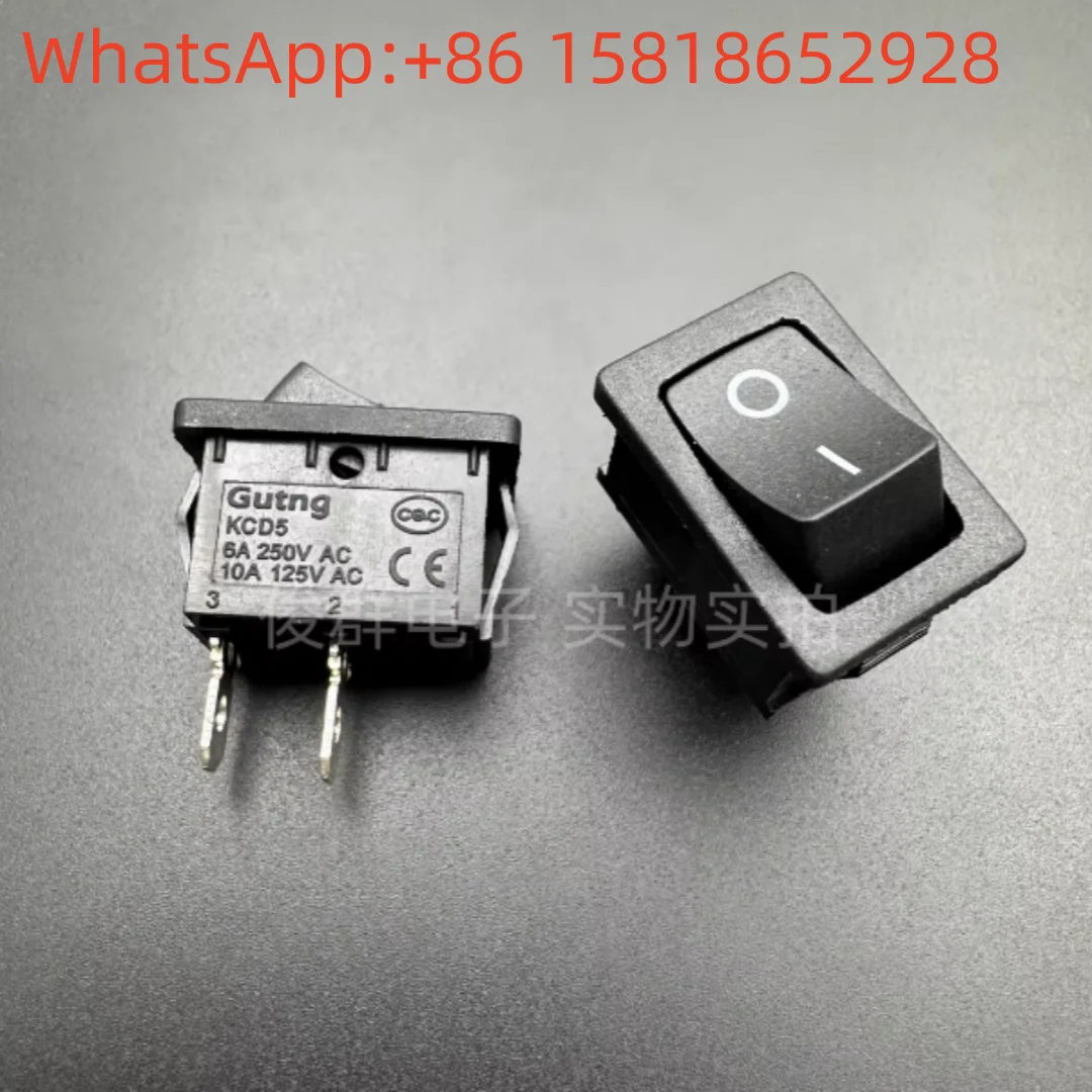 10pcs Gutng KCD5 rocker boat switches KCD1 power switch 2-pin 2-position all black 6A