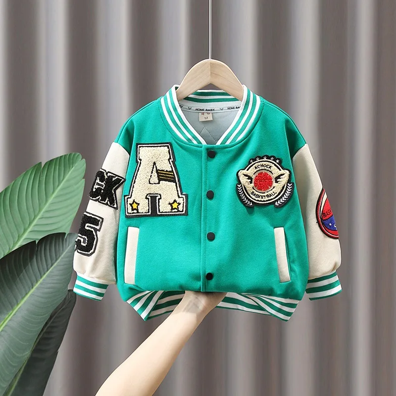 

Free Shipping Baseball Jacket For Boys Fashion Coats Children Clothing Autumn Baby Girls Clothes Outerwear Sports Coat 2-10Years