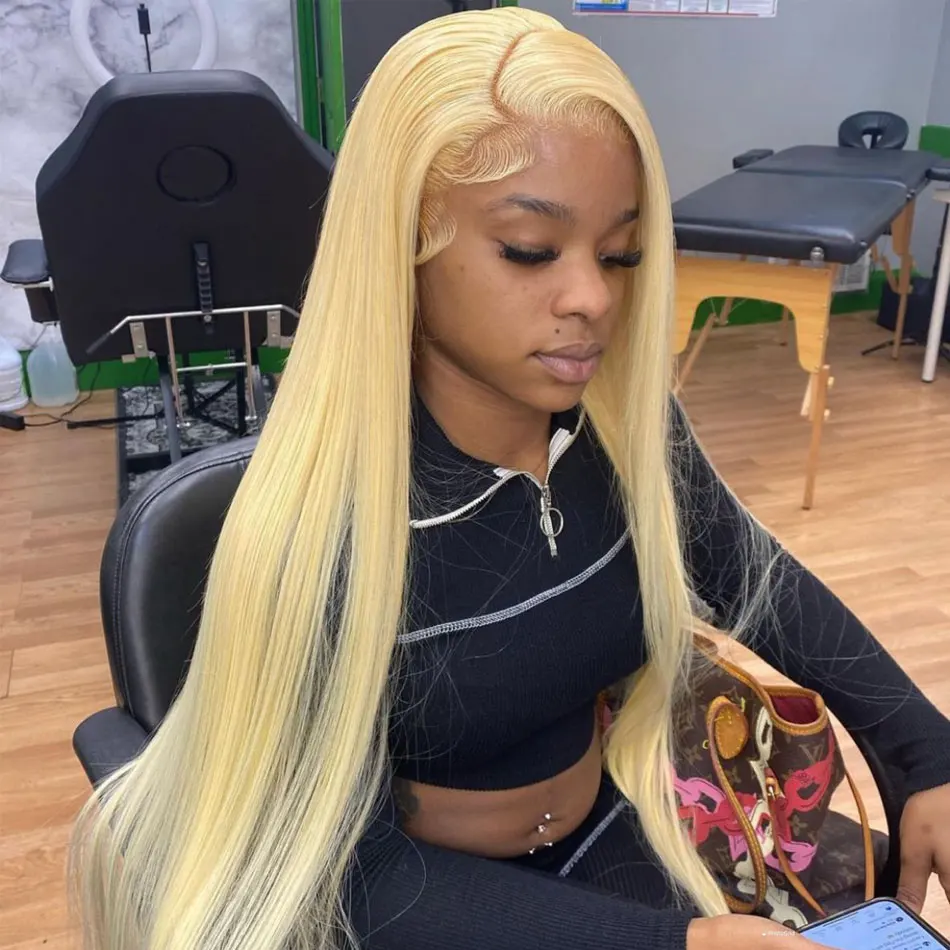 

30 36 inch Blonde 613 Human Hair Wig 13x4 13x6 Hd Lace Frontal Wigs 200% Density Straight 613 Lace Front Wigs Pre Plucked