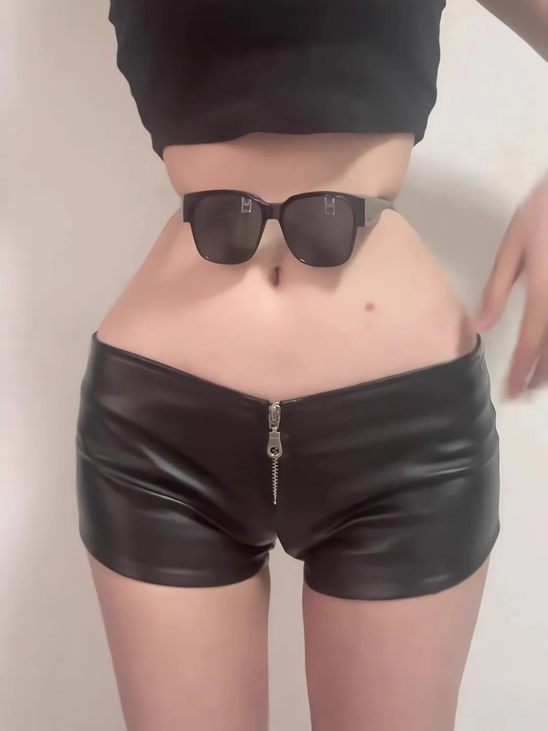 Sexy Low-Waist PU Leather Shorts Women's Tight Fit Super Short Club Pants Bootcut Casual Straight Leg Pants Autumn New Arrival