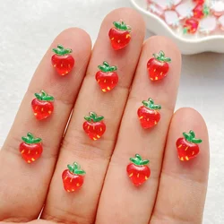 50pcs Resin Colorful 3D Sparkling Fruit Strawberry Flatback Rhinestone Scrapbook DIY Nail Art Decor Jewelry Accessories Craft